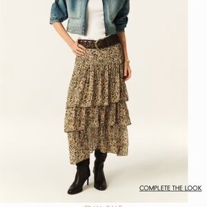 ba&sh Floral Print Tiered Maxi Skirt